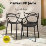Gardeon 4PC Outdoor Dining Chairs PP Portable Stackable Chair Patio Furniture - Image 6