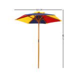 Keezi Kids Wooden Picnic Table Set with Umbrella - Image 3