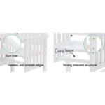 Gardeon Outdoor Garden Bench Loveseat Wooden Table Chairs Patio Furniture White - Image 4