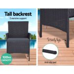 Gardeon 4 Seater Outdoor Sofa Set with Storage Cover Wicker Table Chair DarkGrey - Image 5