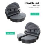 Gardeon Sun Lounge Setting Wicker Lounger Day Bed Outdoor Furniture Patio Black - Image 5