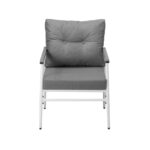 Livsip 2PCS Outdoor Chairs Set Garden Patio Armchair White - Image 3