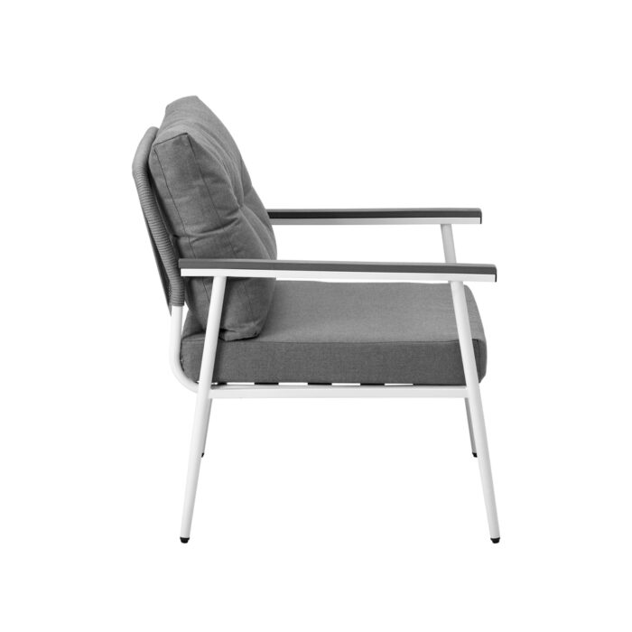 Livsip 2PCS Outdoor Chairs Set Garden Patio Armchair White - Image 2