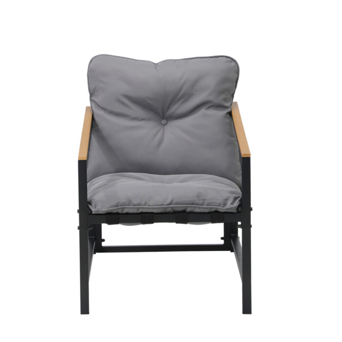 Livsip 2 Piece Outdoor Armchair Lounge Sofa Black - Image 2