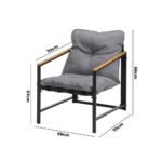 Livsip 2 Piece Outdoor Armchair Lounge Sofa Black - Image 6