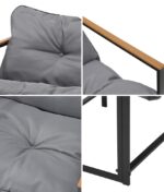 Livsip 2 Piece Outdoor Armchair Lounge Sofa Black - Image 8