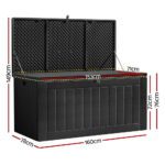 Gardeon Outdoor Storage Box 830L Container Lockable Bench Tool Shed All Black - Image 2