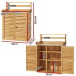 Gardeon Outdoor Storage Cabinet Box Potting Bench Table Shelf Chest Garden Shed - Image 4
