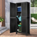 Livsip Outdoor Storage Cabinet Adjustable Lockable Tall Black - Image 7