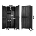 Livsip Outdoor Storage Cabinet Adjustable Lockable Tall Black - Image 2