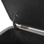 Oikiture Storage Ottoman Foot Stool Linen Couch Bench Blanket Box - Image 2