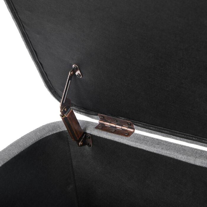 Oikiture Storage Ottoman Foot Stool Linen Couch Bench Blanket Box - Image 2