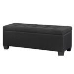 Artiss Storage Ottoman Blanket Box 97cm Linen Black
