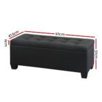 Artiss Storage Ottoman Blanket Box 97cm Linen Black - Image 2