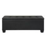 Artiss Storage Ottoman Blanket Box 97cm Linen Black - Image 3