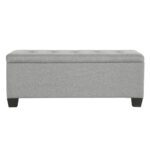 Artiss Storage Ottoman Blanket Box 97cm Linen Light Grey - Image 3