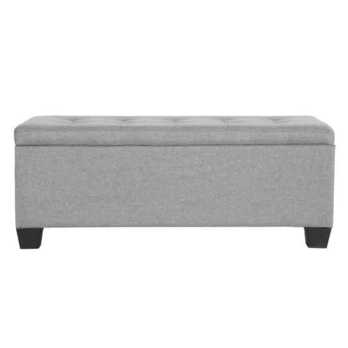 Artiss Storage Ottoman Blanket Box 97cm Linen Light Grey - Image 3