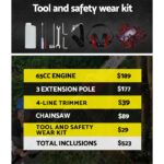 Giantz Pole Chainsaw Petrol 2 Stroke Tree Pruner Long Reach Saw 12 Inch Bar - Image 6