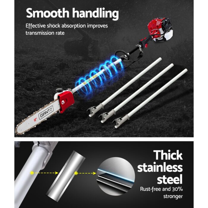 Giantz Pole Chainsaw 2 Stroke Petrol Hedge Trimmer Tree Pruner 7 In 1 - Image 4