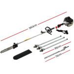 Giantz Petrol Pole Chainsaw Hedge Trimmer Pruner Chain Saw Brush Cutter Red - Image 2
