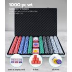 1000pcs Poker Chips Set Casino Texas Hold'em Gambling Party Game Dice Cards Case - Image 6