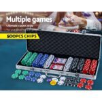 500pcs Poker Chips Set Casino Texas Hold'em Gambling Party Game Dice Cards Case - Image 3