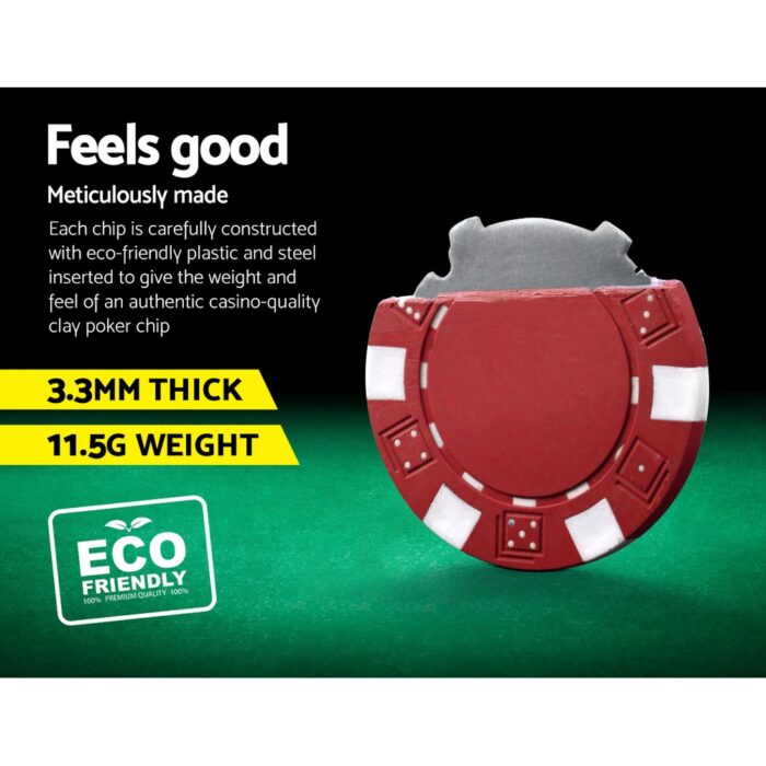 500pcs Poker Chips Set Casino Texas Hold'em Gambling Party Game Dice Cards Case - Image 4