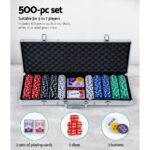 500pcs Poker Chips Set Casino Texas Hold'em Gambling Party Game Dice Cards Case - Image 6