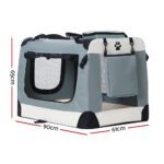 i.Pet Pet Carrier Soft Crate Dog Cat Travel 90x61CM Portable Foldable Car 2XL - Image 2