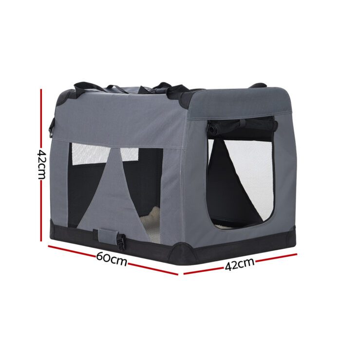 i.Pet Pet Carrier Soft Crate Dog Cat Travel 60x42CM Portable Foldable Car M - Image 2