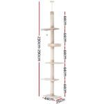 i.Pet Cat Tree 290cm Tower Scratching Cats Post Scratcher Floor to Ceiling Bed - Image 2