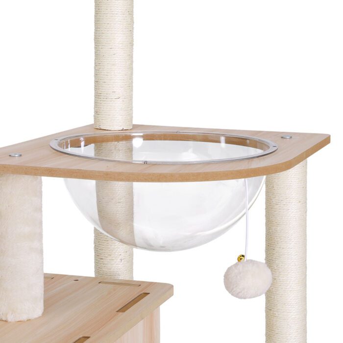 i.Pet Cat Tree Tower Scratching Post Scratcher 142cm Wood Bed Condo House - Image 4