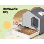 i.Pet Cat Litter Box Large Tray Kitty Toilet Enclosed Cat Litter Box Hooded Scoop Mat Grey - Image 5