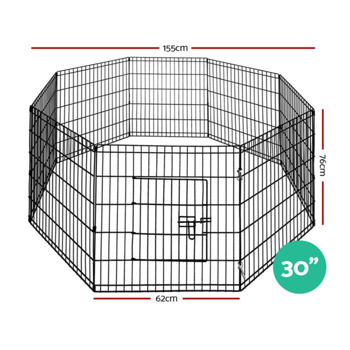 i.Pet 30" 8 Panel Dog Playpen Pet Fence Exercise Cage Enclosure Play Pen - Image 2