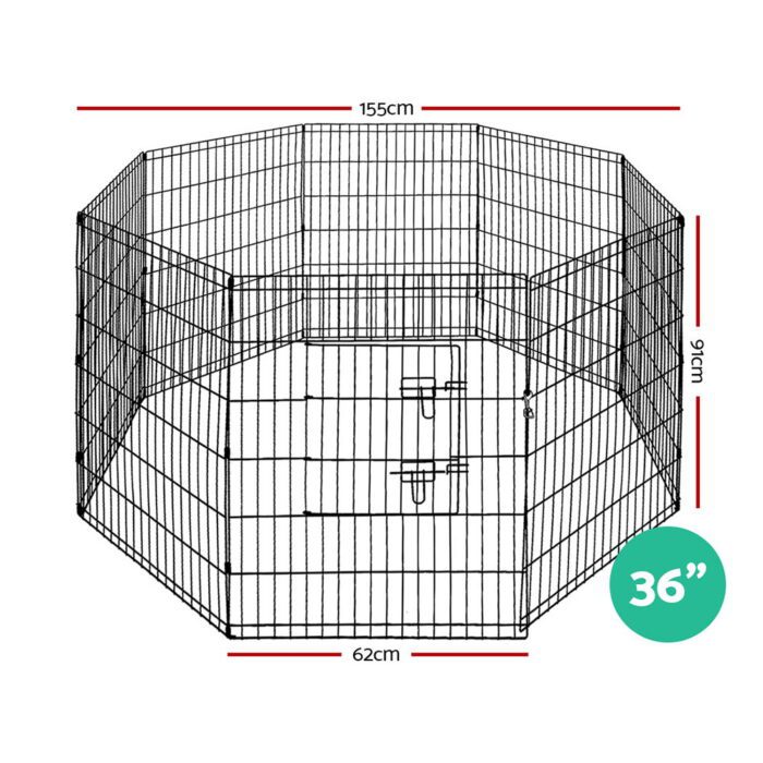 i.Pet 36" 8 Panel Dog Playpen Pet Fence Exercise Cage Enclosure Play Pen - Image 2