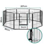 i.Pet 32" 8 Panel Dog Playpen Pet Exercise Cage Enclosure Fence Play Pen - Image 2