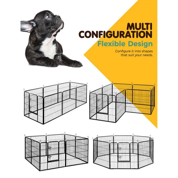 i.Pet 32" 8 Panel Dog Playpen Pet Exercise Cage Enclosure Fence Play Pen - Image 3