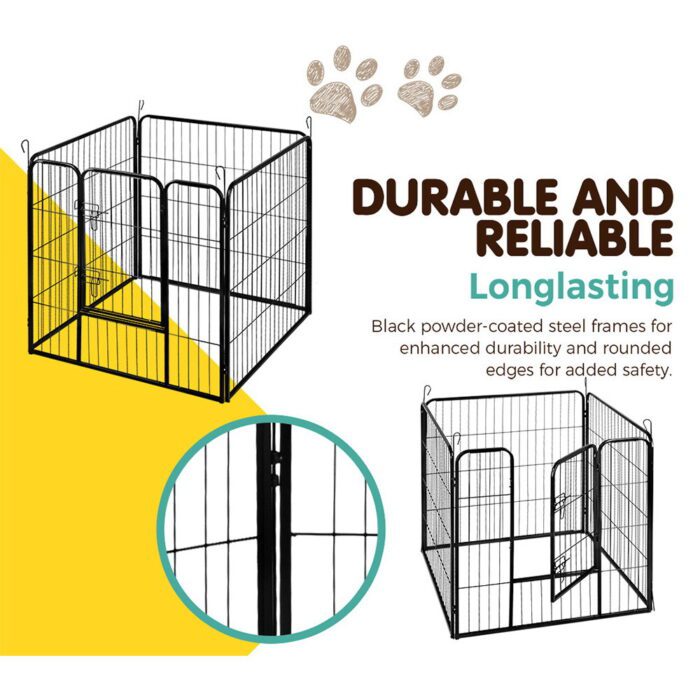 i.Pet 32" 8 Panel Dog Playpen Pet Exercise Cage Enclosure Fence Play Pen - Image 5