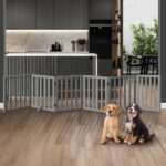 Alopet Wooden Pet Gate Safety Stair Barrier 6-Panel Grey - Image 2