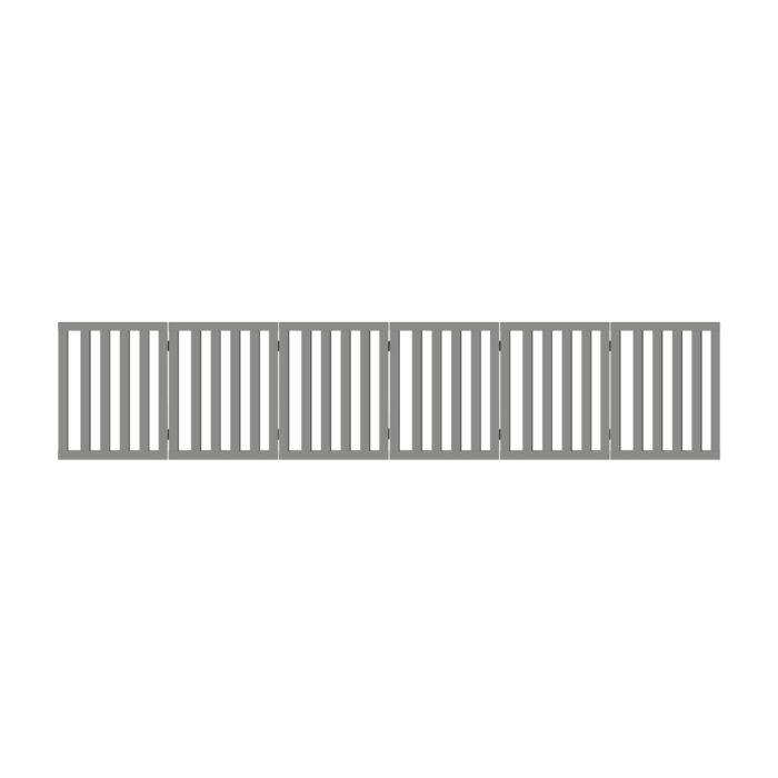 Alopet Wooden Pet Gate Safety Stair Barrier 6-Panel Grey - Image 5