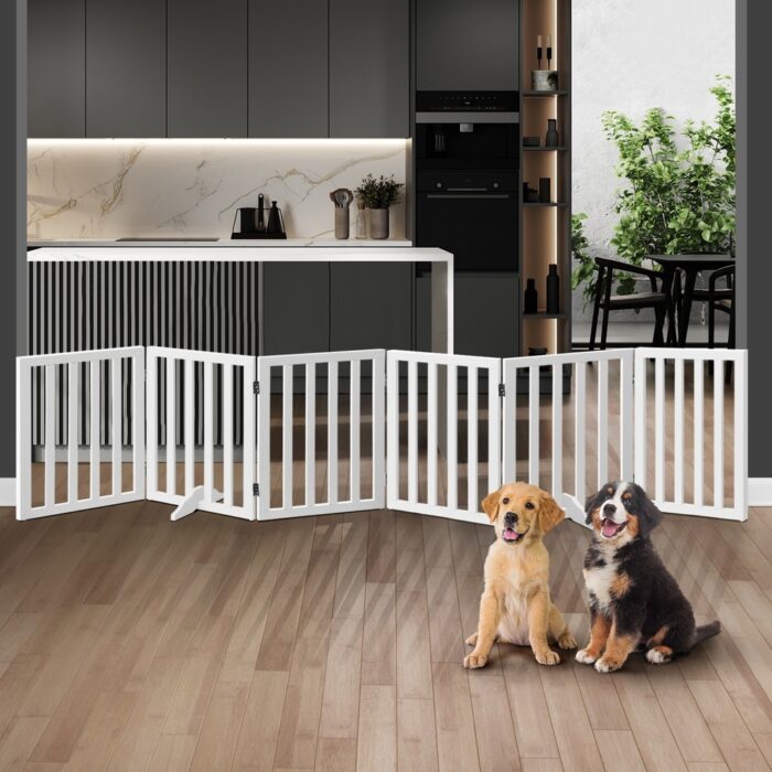 Alopet Wooden Pet Gate Dog Fence 6 Panels - Image 7