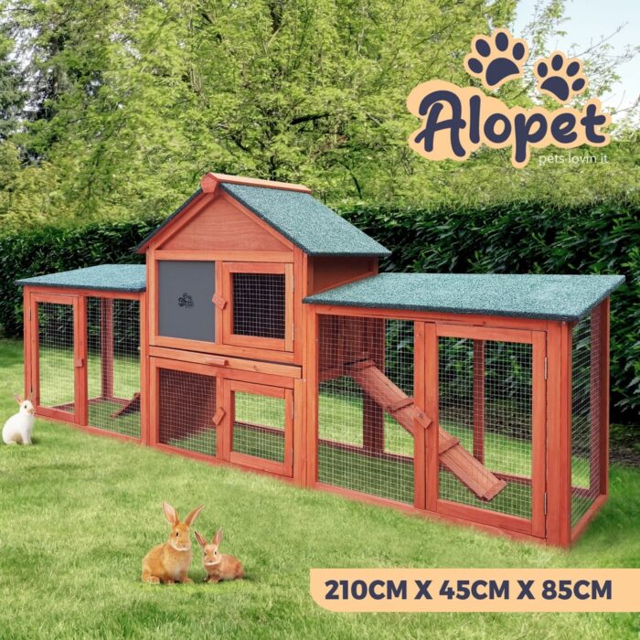 Alopet Rabbit Hutch Spacious Wooden Outdoor Pet Hutch - Image 6