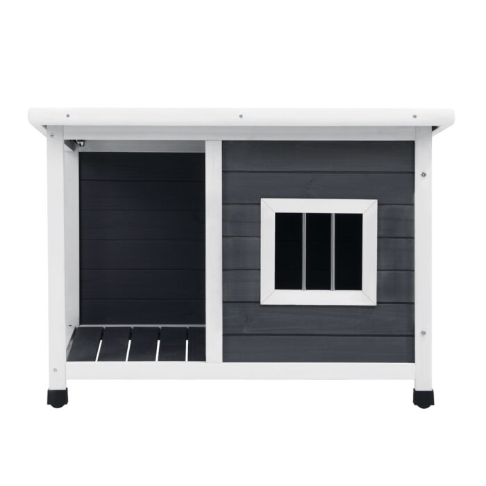 Alopet Dog Kennel House Wooden Grey and White - Image 7