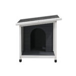 Alopet Dog Kennel House Wooden Grey and White - Image 5