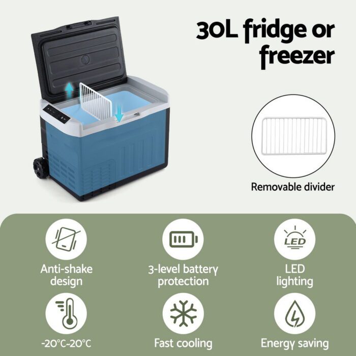 Portable Fridge 30L Bar Fridges Camping Freezer 12V/24V/240V - Image 4
