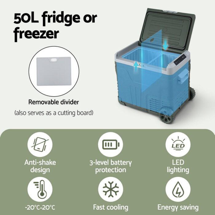 Portable Fridge 50L Camping Bar Fridges Freezer 12V/24V/240V - Image 4