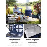 Alfresco 6 Person Picnic Basket Set Bag Wheels Insulated Trolley - Image 5