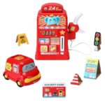 Keezi Kids Gas Petrol Station Pumper Pretend Play Toys Car Music Card Playset - Image 3