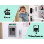 Keezi Kids Kitchen Play Set Wooden Pretend Toys Cooking Children Storage White - Image 6