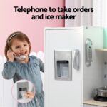 Keezi Kids Wooden Pretend Kitchen Play Sets Cooking Toys Oven Fridge 85CM Green - Image 4